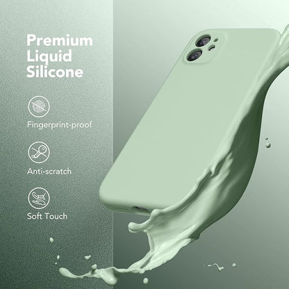 Magnetic for iPhone 11 Phone Case Silicone, Compatible with MagSafe, [Full Camera Protection][Screen Protector] Slim Shockproof Protective Case for iPhone 11 6.1", Light Cyan