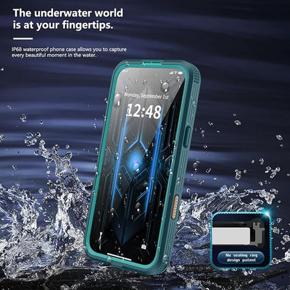 GOLDJU 2025 New Magnetic for iPhone 17 Pro Max Case-Waterproof, Built-in Screen & Camera Protector-IP68 Underwater Full Body 16FT Military Dropproof Shockproof Case for 17 Pro Max 6.9'' Blue