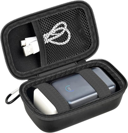 ANKHOH Power Bank Case Compatible with Anker Nano Portable Charger | 45W 10000mAh, Travel Storage Bag,with Carabiner Clip, Mesh Pocket & 2 Elastic Straps, Scratch-Resistant, Splash-Resistant