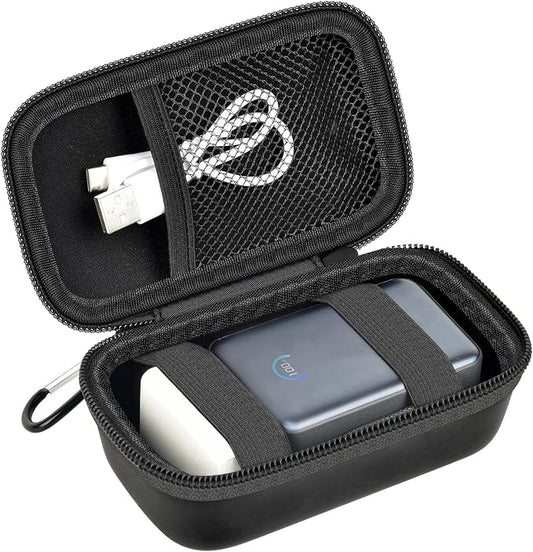 ANKHOH Power Bank Case Compatible with Anker Nano Portable Charger | 45W 10000mAh, Travel Storage Bag,with Carabiner Clip, Mesh Pocket & 2 Elastic Straps, Scratch-Resistant, Splash-Resistant