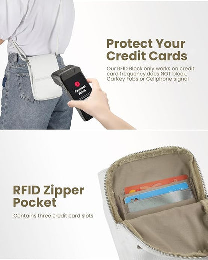 befen Genuine Leather Small Crossbody Bags for Women, Cell Phone Cross body Purse Bag with RFID Blocking Card Slots