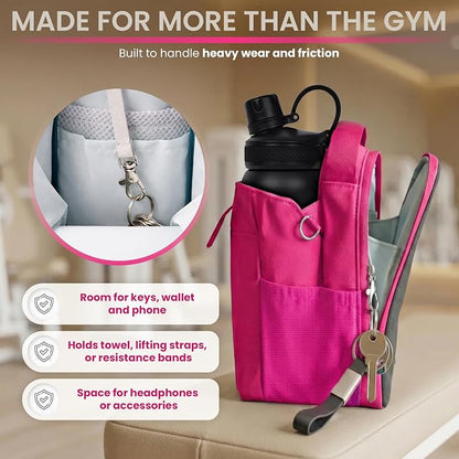 Magnetic Gym Bag Magnetic Gym Water Bottle Bag Water Bottle Holder With Magnet Pocket For Phone Keys Shaker Wallet Crossbody Workout Golf Cart Men Women Pink