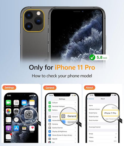 FNTCASE for iPhone 11 Pro Case: [Compatible with Magsafe] Translucent Matte Magnetic Phone Cover - Military Grade Drop Protection Shockproof Protective for iPhone 11Pro 2019 Cases - Black