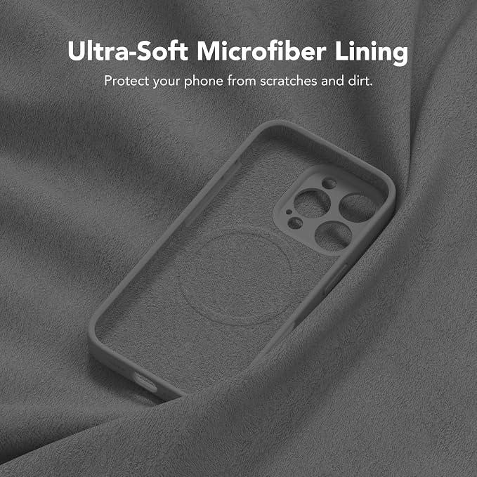 Magnetic for iPhone 16 Pro Max Case, Compatible with MagSafe, [Full Camera Protection][Screen Protector] Silicone Shockproof Protective Phone Case for iPhone 16 Pro Max 6.9", Dark Gray