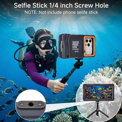 Underwater Phone Case for Snorkeling, [50ft/15M] Professional Deep Diving Waterproof Phone Case for iPhone 17-7 Pro/Pro Max/Plus/Mini, 16/17E, SE 2/3, Galaxy S10-S25 Plus/Ultra, A21-A56 [Classic]