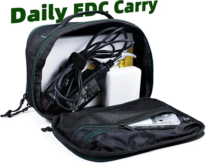 Accessories Bag & Tech Pouch | Organizer for Cables, Electronics & Everyday Essentials, Water-Repellent, Dual-Sided Padded