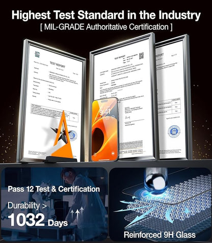 UltraGlass Unbreak TOP 9H+ Glass for iPhone 16 Pro Screen Protector [100% Anti Glare & Military Grade Shatterproof] Screen Protector 16 Pro Tempered Glass Full Coverage, Longest Durable 16Pro, 1 Pack