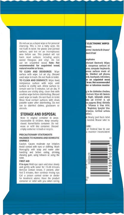 Weiman Electronic Disinfecting Wipes- 2 Pack - Safely Clean Your Laptop, Computer, TV, Screen Equipment-Electronic Cleaner Wipes-15 Count