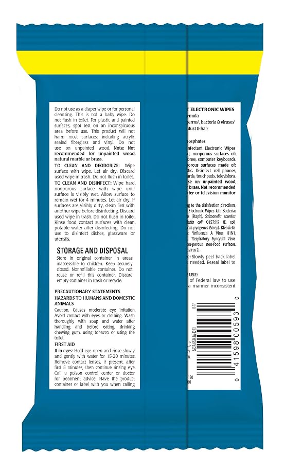 Weiman Disinfecting Electronic Wipes - Safely Clean Your Screen, Laptop, Computer, TV, Equipment-Electronic Cleaner Wipes