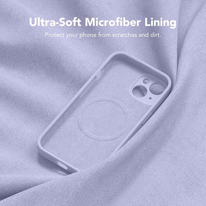 Magnetic for iPhone 13 Case, Compatible with MagSafe, [Full Camera Protection][Screen Protector] Silicone Shockproof Protective Phone Case for iPhone 13 6.1", Lilac
