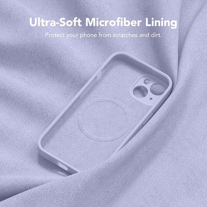 Magnetic for iPhone 13 Case, Compatible with MagSafe, [Full Camera Protection][Screen Protector] Silicone Shockproof Protective Phone Case for iPhone 13 6.1", Lilac