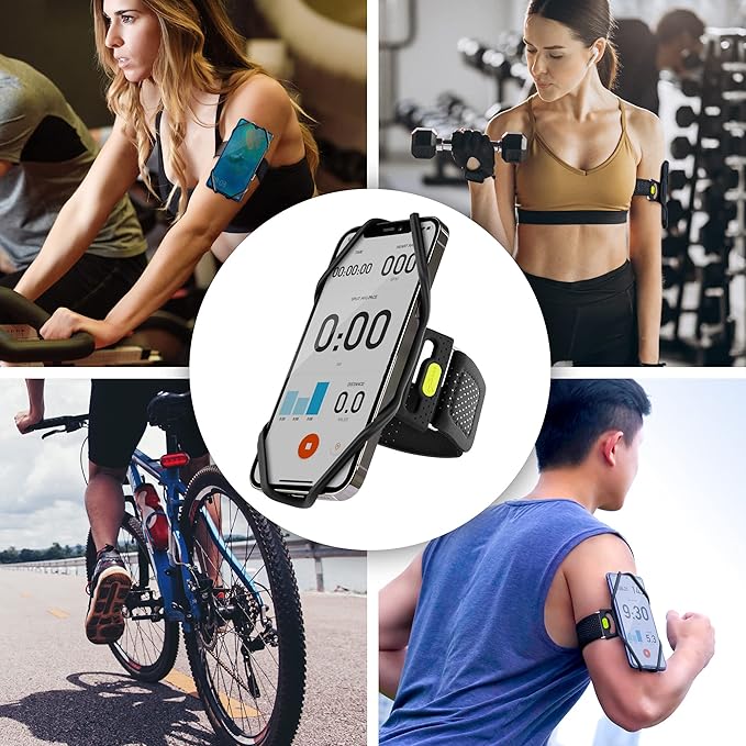 BONE Run Tie 2, Running Phone Holder, Skin-Friendly Silicone Sport Armband with Dual Layer Design for Heat-Dissipation, Workout Phone Carrier for Most Smartphones (S Arm Size/7.9-9.8 inches)