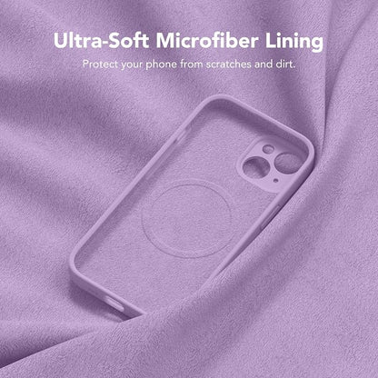Magnetic for iPhone 14 Case, Compatible with MagSafe, [Full Camera Protection][Screen Protector] Silicone Shockproof Protective Phone Case for iPhone 14 6.1 inch, Light Purple