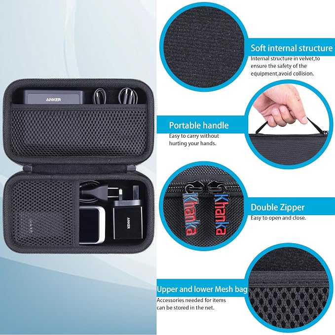 khanka Hard Case for Anker 100W Charging Base + Anker Prime 27,650mAh 250W
