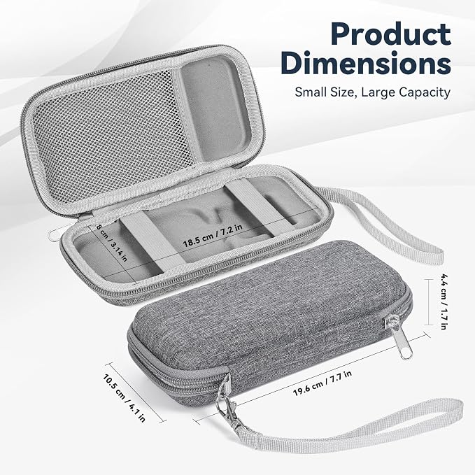 Case Compatible with Apple MagSafe Battery Pack, for MagSafe Magnetic Power Bank for iPhone 15/14/13, Extra Mesh Pocket Fits Power Adapter(Case Only,Gray)