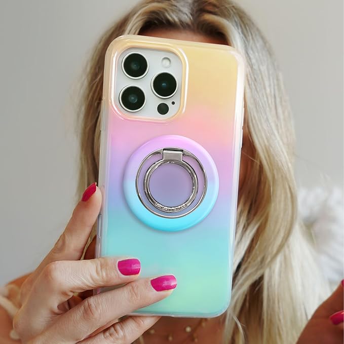 VELVET CAVIAR Compatible with MagSafe Phone Grip 2.0 | Cute Magnetic Ring Holder | Finger Loop Kickstand | Pop On Accessory for iPhone 17, 16, 15, 14, 13, 12 | White Opal