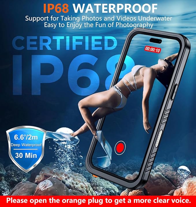 SPIDERCASE Magnetic for iPhone 17 Pro Max Case Waterproof, Built-in Screen & Camera Lens Protector[IP68 Underwater] [Military Grade Shockproof] Full Body Protection Phone Case, Black/Clear