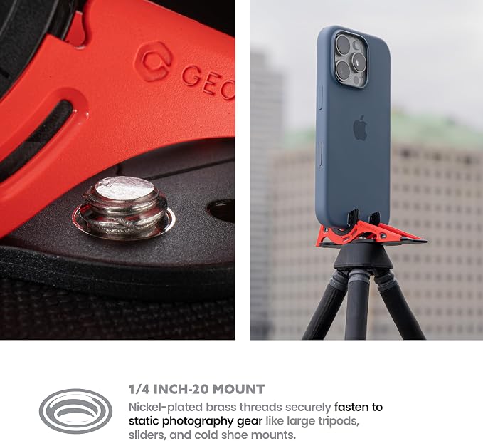 GEOMETRICAL Pocket Tripod PROv2 - Card-Size Stand, for iPhone, Magma Red Universal Kit