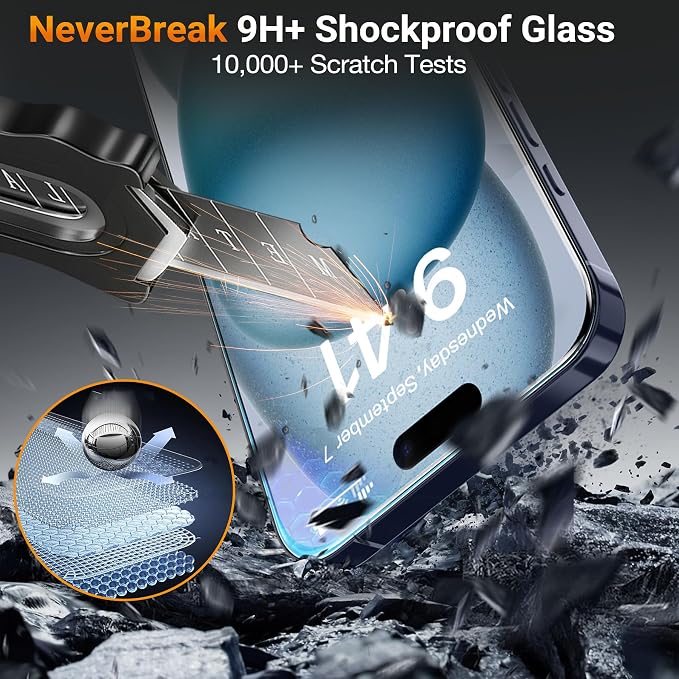 YWXTW [Sunlight Readability Screen Protector for iPhone 17 Pro 6.3 Inch, Anti Reflective Zero Glare TOP 9H+ Tempered Glass Screen Saver 17 Pro Accessories Case Friendly