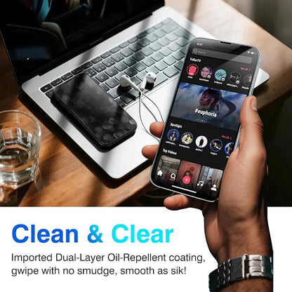 EZ-GLAZ- 4 Pack for iPhone 14 Plus Screen Protector [6.7"] With 2 Pack Camera Lens Protector, 9H+ Hardness 12FT Military Grade Shatterproof Scratch Resistant Durable Tempered Glass Film with Flawless Fit Kit, HD Clear