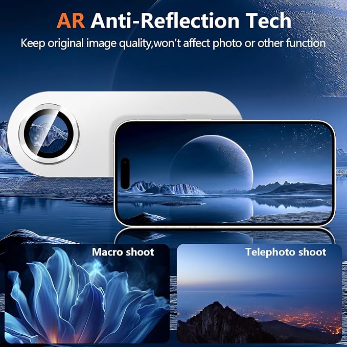 for iPhone 17 Air Camera Lens Protector, [Military Grade Shatterproof] [Strong Adsorption] [Case Friendly] Full Coverage Metal Aluminum Alloy 9H Tempered Glass Camera Screen Cover, Slivery