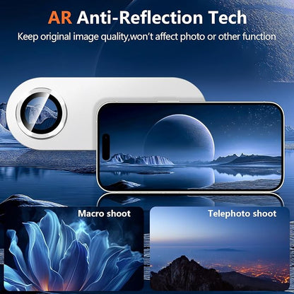 for iPhone 17 Air Camera Lens Protector, [Military Grade Shatterproof] [Strong Adsorption] [Case Friendly] Full Coverage Metal Aluminum Alloy 9H Tempered Glass Camera Screen Cover, Slivery