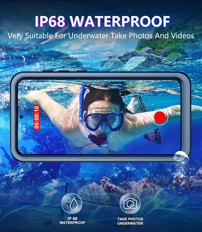 Temdan for Samsung Galaxy S25 FE Case Waterproof, [Military-Grade Drop Protection] [IP68 Underwater] Full Body Heavy Duty Rugged Shock-Proof Case for S25 FE 6.7 Inch Black