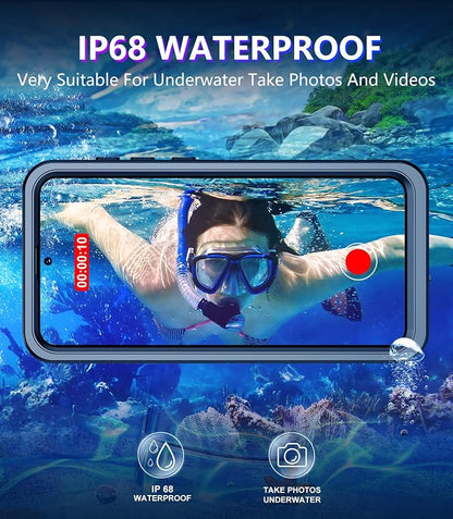 Temdan for Samsung Galaxy S25 FE Case Waterproof, [Military-Grade Drop Protection] [IP68 Underwater] Full Body Heavy Duty Rugged Shock-Proof Case for S25 FE 6.7 Inch Black