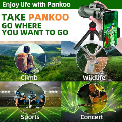 40X60 Monocular Telescope, High Power Monocular for Adults with Phone Adapter& Tripod& Hand Strap, Low Night Vision Monocular, Equipped with BAK4 Prism for Bird Watching and Traveling Concert