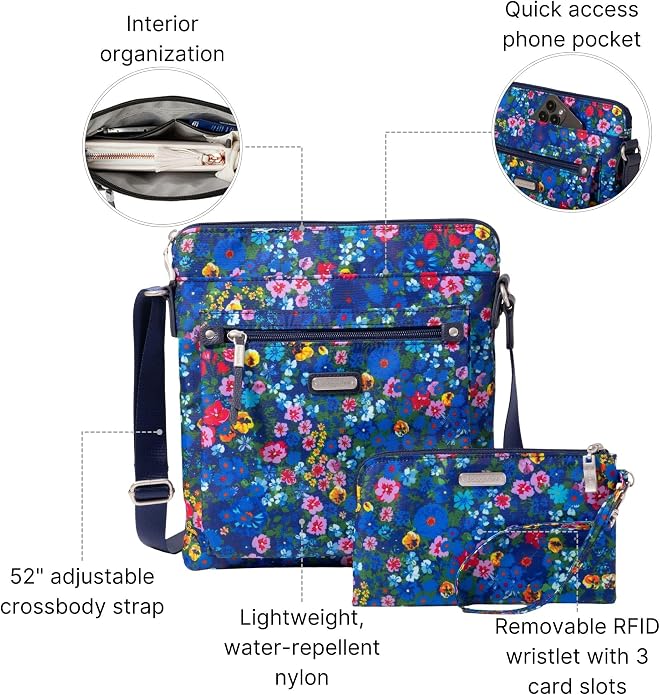 Baggallini womens Go Bagg With Rfid Phone Wristlet
