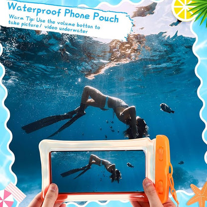 Chiisong 56 Pack Waterproof Phone Pouch Clear Cellphone Case Bulk Universal Phone Dry Bag Waterproof Underwater Case Holder for Water Games Cruise Ship Essentials, up to 6.9 Inch(Colorful)