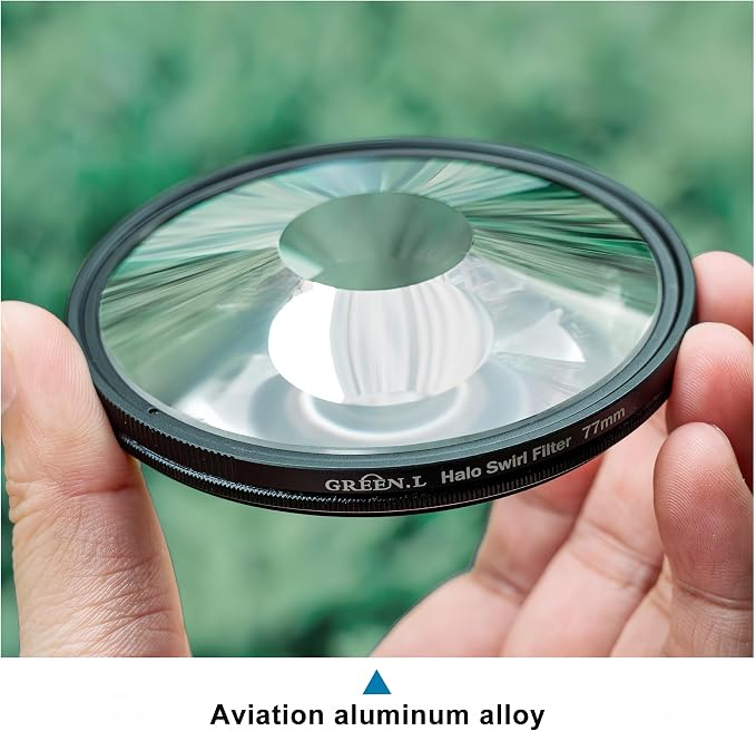GREEN.L 77mm Spiral Halo Camera Lens Filter Halo Swirl Filter