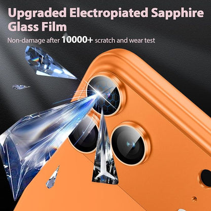 for iPhone 17 Pro Camera Lens Protector [Anti-Scratch] [Ultra HD Clear] [Strong Adhesion] Metal Aluminum Alloy Tempered Glass Camera Screen Cover(Cosmic Orange)