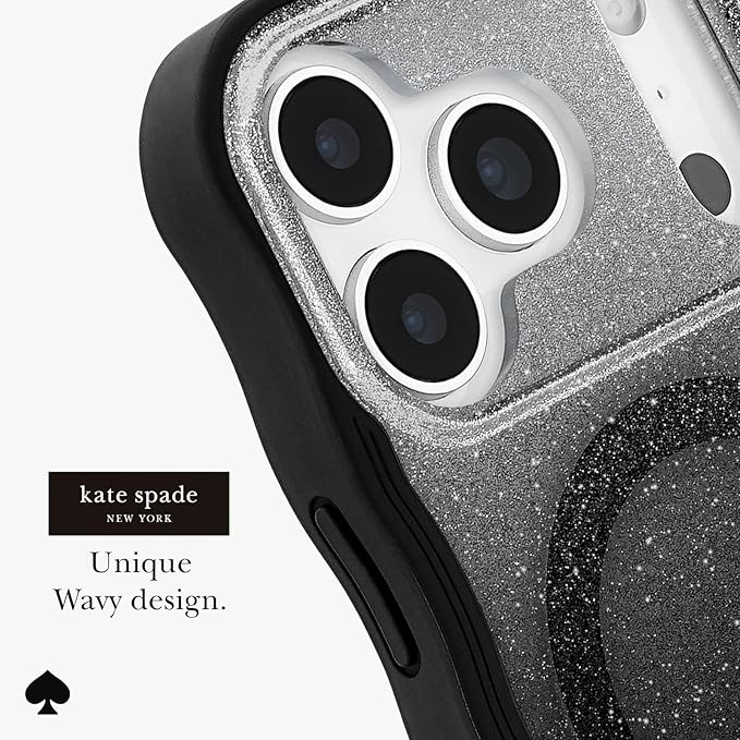 kate spade new york iPhone 17 Pro Case - Compatible with MagSafe - Designer Phone Case - Wavy Nightfall