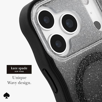 kate spade new york iPhone 17 Pro Case - Compatible with MagSafe - Designer Phone Case - Wavy Nightfall