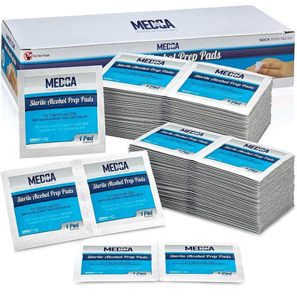 MEDca Alcohol Prep Pads - 1000 Count, 70% Isopropyl Alcohol, Unscented, 2-Ply Cotton, Individually Wrapped, Latex-Free, Ideal for Minor Cuts, Scrapes, and Electronics