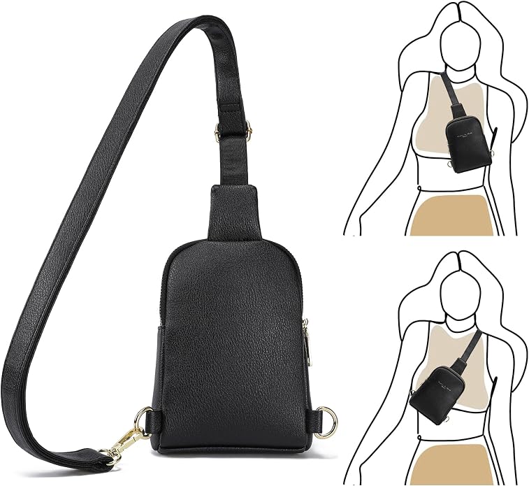 INICAT Small Sling Bag for Women Everyday & Travel Crossbody Bags Lightweight Cross Body Purses Vegan Leather