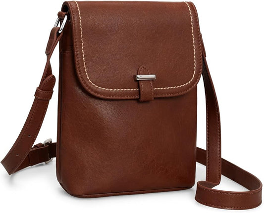 befen Genuine Leather Small Crossbody Bags for Women, Womens Cell Phone Purses Cross body Bag Purse with RFID Card Slots