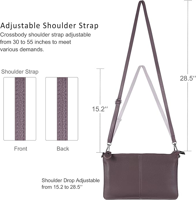 befen Genuine Leather Wristlet Clutch Wallet Purses Small Crossbody Bags for Women with RFID Blocking Card Slots