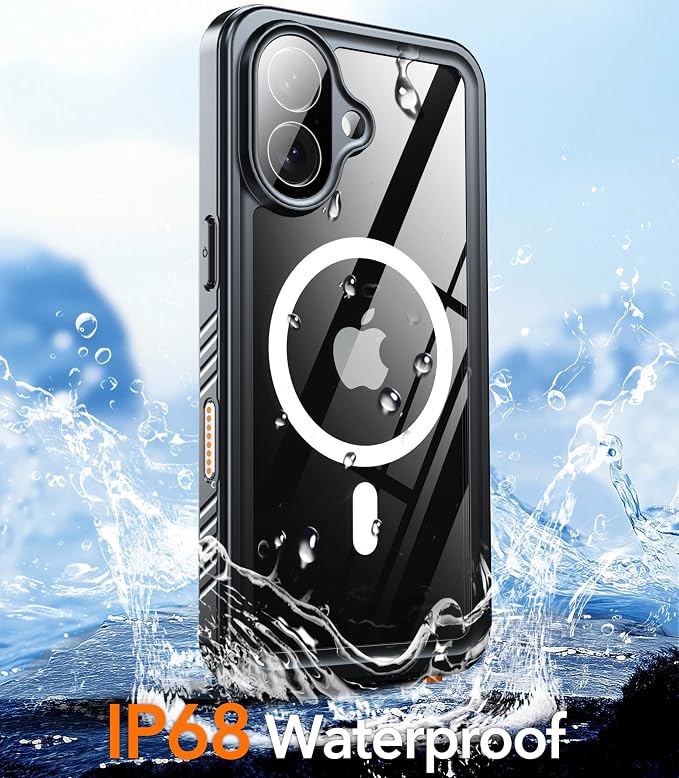 Oterkin Waterproof Case for iPhone 17 Case Compatible with MagSafe, Full Body Rugged iPhone 17 Phone Case with Built-in HD Screen & Lens Protector [15FT Military] iPhone 17 6.3'' 2025 Case (Blue)