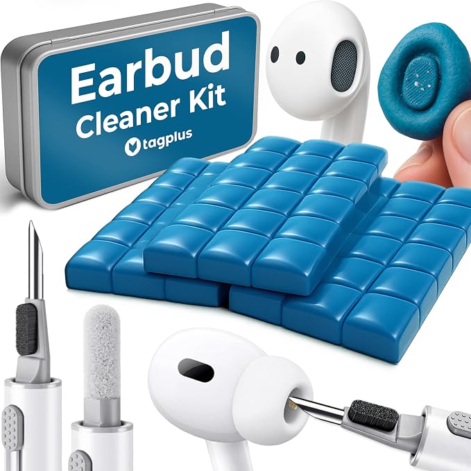 Earbud Cleaner Kit with Pro Cleaning Tool - Earbud Cleaning kit, Phone Cleaning Kit,Cleaning Kit,Cleaner Kit, Charging Port Earbud Cleaning kit for Earbuds (Light Blue)