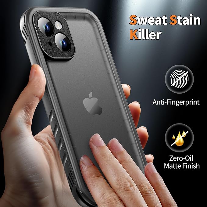 Cozycase Compatible with iPhone 14 Plus Waterproof Case - Full Body Shockproof Dustproof Dropproof Built in Screen Protector Rugged Waterproof Case for iPhone 14 Plus 6.7 Inche Black