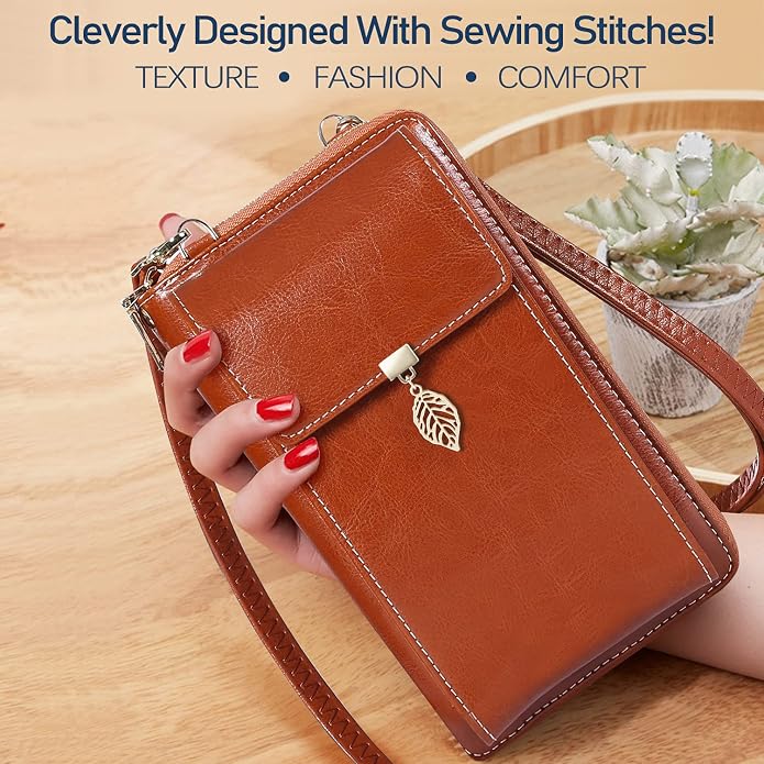HUANLANG Small Crossbody Phone Bags for Women Leather Cell Phone Purse Wallet | Small, Cell Phone