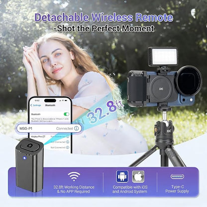 Upgraded 67mm Phone Lens Filter Mount + Phone Camera Grip Set for iPhone 17 16 15 14 Pro Pro Max Plus Air,Magnetic Filter Adapter w Cold Shoe & 1/4" Hole Pull-Out to Fit Pro Max Plus (No Filters
