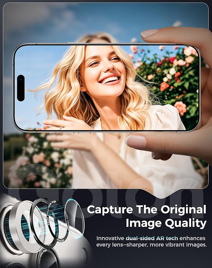 Goton Compatible for iPhone 17 Pro Camera Lens Protector, 1-Pack Aluminum Alloy Metal Cover with HD Tempered Glass, Pro Camera Style, Shatter-Resistant, Scratch-Proof, Case Friendly