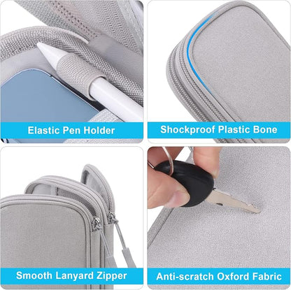 Lacdo Electronic Organizer, Travel Cable Organizer Bag Pouch Tech Electronic Accessories Carry Case Portable Double Layers Charger Case for Cable, Cords, Charger, Phone, Power Bank, Earphone, Gray