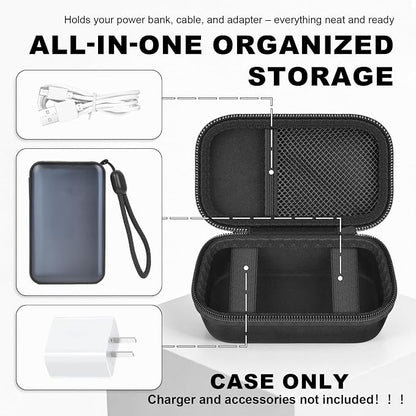 ANKHOH Power Bank Case Compatible with Anker Nano Portable Charger | 45W 10000mAh, Travel Storage Bag,with Carabiner Clip, Mesh Pocket & 2 Elastic Straps, Scratch-Resistant, Splash-Resistant