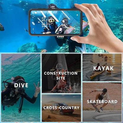 Omio for Galaxy S25 Edge Waterproof Case Compatible with MagSafe, Magnetic Waterproof Full Body IP68 Underwater Case Built-in Screen Protector Military Grade Shockproof Case for Men Women Black