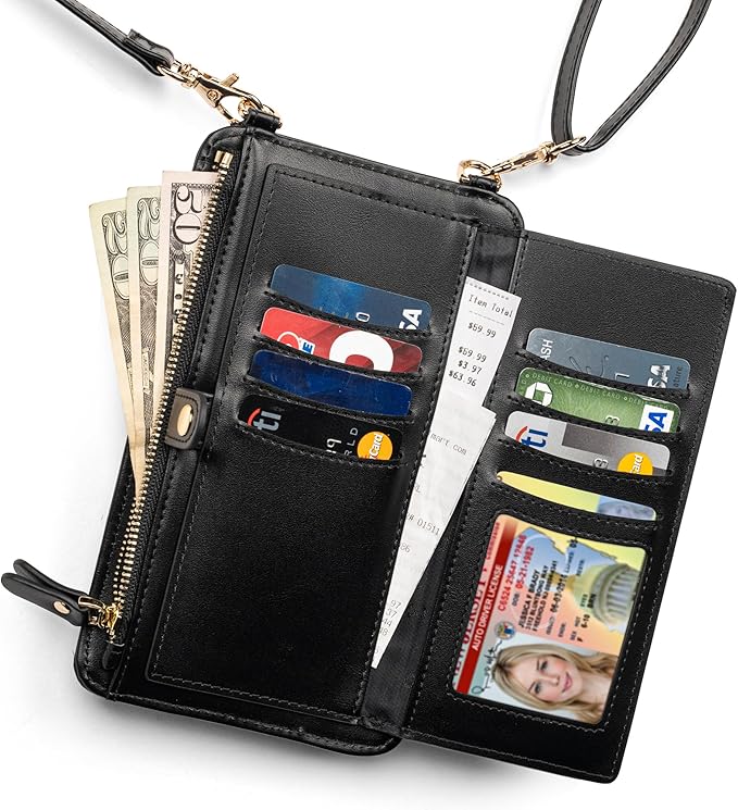 Claasico Crossbody Phone Purse for Women – RFID Phone Case Wallet w/Magnetic Closure & Separate Zipper Pocket Crossbody Bag
