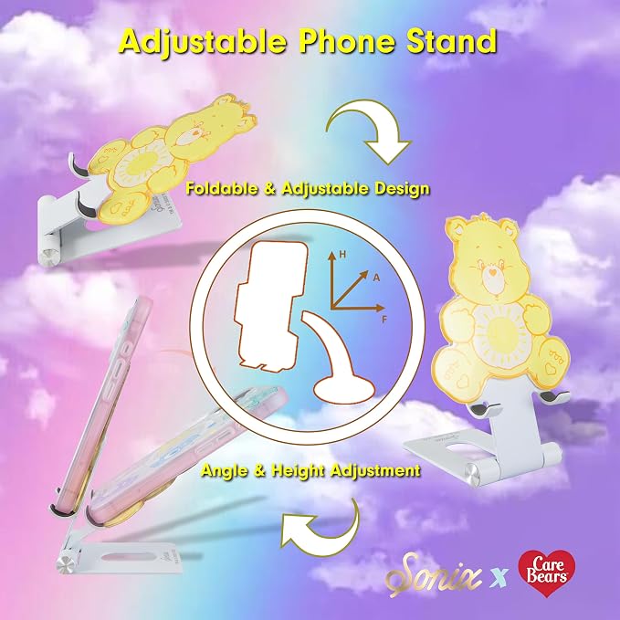 Sonix x Care Bears Character Phone Stand | Adjustable Cell Phone Holder, Desk Stand, Dock | Funshine Bear